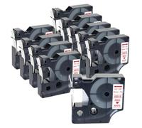 VVHKMSIL 10 Piezas de 12 mm Etiquetas compatibles con los Modelos de Fabricantes de Etiquetas D1 45013 40913 43613 45018 y Funciona con LabelManager 160 280 Labelpoint 100(Red on White)