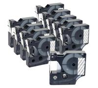 VVHKMSIL 10 Piezas de 12 mm Etiquetas compatibles con los Modelos de Fabricantes de Etiquetas D1 45013 40913 43613 45018 y Funciona con LabelManager 160 280 Labelpoint 100(White on Clear)