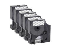 VVHKMSIL 10pcs 5pcs 45013 Black on White Compatible D1 Tape 45010 45018 45021 Funciona con LaborManager 160 280 260D Máquina de impresión de Etiquetas(White on Clear)