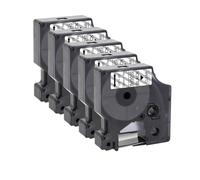 VVHKMSIL 10pcs 5pcs 45013 Black on White Compatible D1 Tape 45010 45018 45021 Funciona con LaborManager 160 280 260D Máquina de impresión de Etiquetas(Black on Clear)