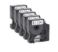 VVHKMSIL 10pcs 5pcs 45013 Black on White Compatible D1 Tape 45010 45018 45021 Funciona con LaborManager 160 280 260D Máquina de impresión de Etiquetas(Black on White)