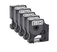 VVHKMSIL 10pcs 5pcs 45013 Black on White Compatible D1 Tape 45010 45018 45021 Funciona con LaborManager 160 280 260D Máquina de impresión de Etiquetas(Black on Silver)