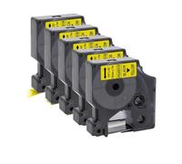 VVHKMSIL 10pcs 5pcs 45013 Black on White Compatible D1 Tape 45010 45018 45021 Funciona con LaborManager 160 280 260D Máquina de impresión de Etiquetas(Black on Yellow)