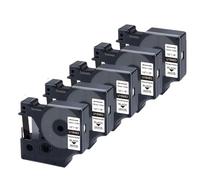 VVHKMSIL 18483 Cinta de Etiqueta de poliéster Permanente de 12 mm de 12 mm Compatible con 4200 5200 5000 6000 Impresora de Etiqueta(5PK)