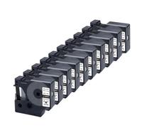 VVHKMSIL 18483 Cinta de Etiqueta de poliéster Permanente de 12 mm de 12 mm Compatible con 4200 5200 5000 6000 Impresora de Etiqueta(10PK)
