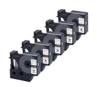 VVHKMSIL 18489 Cinta de Etiqueta de Nylon 19 mm Compatible con 5200 4200 Etiquetas Etiqueta de Nylon Flexible Negro en Blanco(5PK)