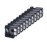 VVHKMSIL 18489 Cinta de Etiqueta de Nylon 19 mm Compatible con 5200 4200 Etiquetas Etiqueta de Nylon Flexible Negro en Blanco(10PK)