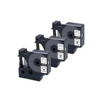 VVHKMSIL 18489 Cinta de Etiqueta de Nylon 19 mm Compatible con 5200 4200 Etiquetas Etiqueta de Nylon Flexible Negro en Blanco(3PK)