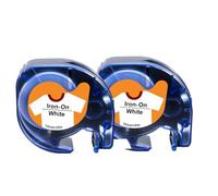VVHKMSIL 2 Piezas de Hierro en la Etiqueta de la Ropa 18769 Compatible con Cintas LT de 12 mm 18769 Cintas de Tela para la máquina LT100H QX-50 2000 Etiqueta Maker(Black on White)