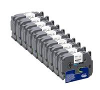 VVHKMSIL 24 mm 10pk Tzes251 Tz Cinta Compatible con el Fabricante de Etiquetas TZE Strong Adhesive Tapes TZE-S251 TZES151 TZES651(Black on White)