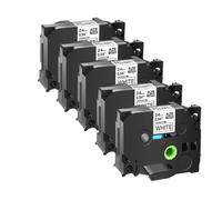 VVHKMSIL 5 Piezas de Cinta de Etiqueta laminada de 24 Piezas de 24 mm compatibles con Modelos de Impresora de Etiqueta TZE-251 PTD600 PT-P710BT