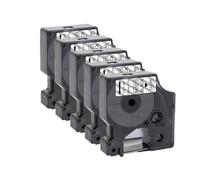 VVHKMSIL 5pcs 45013 Cinta de 12 mm D1 Compatible con LabelManager 160 280 Impresoras Cinta de Impresora para 45010 45016 45018 Modelos(Black on Clear)