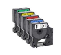 VVHKMSIL 5pcs 45013 Cinta de 12 mm D1 Compatible con LabelManager 160 280 Impresoras Cinta de Impresora para 45010 45016 45018 Modelos(5Mixed Colors)