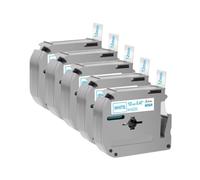 VVHKMSIL 5pcs M-K231 Cinta de Etiqueta Compatible 12 mm MK231 MK-131 MK-431 MK-631 Cinta para la Impresora de Etiqueta PT-70 PT-80(Blue on White)