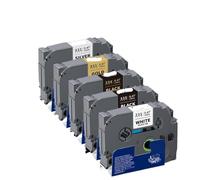 VVHKMSIL 5pk 12 mm TZE-231 Cinta de Etiqueta Compatible con TZE231 Black on White Labels Funciona con PTH110 Labeler(Mixed Color 3)