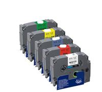 VVHKMSIL 5pk 12 mm TZE-231 Cinta de Etiqueta Compatible con TZE231 Black on White Labels Funciona con PTH110 Labeler(Mixed Color 1)