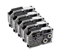 VVHKMSIL 5pk 9 mm XR12WE La Cinta de Etiqueta Compatible Funciona con XR-12WE XR-12YW XR-9WE XR-9YW XR-12X Fits KL-60 KL-60SR KL-100 Etiqueta(White on Black)