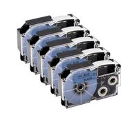 VVHKMSIL 5pk 9 mm XR12WE La Cinta de Etiqueta Compatible Funciona con XR-12WE XR-12YW XR-9WE XR-9YW XR-12X Fits KL-60 KL-60SR KL-100 Etiqueta(Black on Blue)