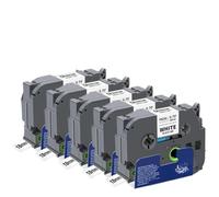 VVHKMSIL 5PK TZEFX241 TZEFX641 Cinta de Etiqueta Compatible para la Impresora de Etiqueta táctil Banda Flexible Compatible con impresoras PT Label(Black on White)