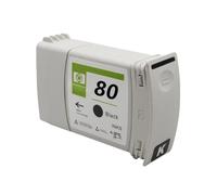 VVHKMSIL 80 Cartuchos de Repuesto compatibles Completamente Cargados con Tinta colorante para Impresora Designjet 1050c Plus 1055cm Plus 350ml(Black)