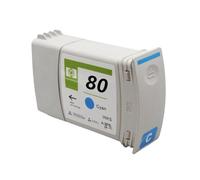 VVHKMSIL 80 Cartuchos de Repuesto compatibles Completamente Cargados con Tinta colorante para Impresora Designjet 1050c Plus 1055cm Plus 350ml(Cyan)