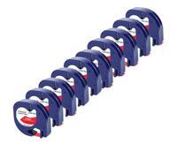 VVHKMSIL 91201 91200 12267 Cinta de Etiqueta de 12 mm Compatible con 91331 91221 91202 LT La Cinta Funciona con impresoras de Etiqueta LT100H LT100T 10PK(Black on Red)