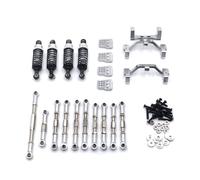VVHKMSIL Amortiguador hidráulico de Metal, Soporte de Barra de Amarre Servo Compatible con C14 C24 B14 B24 HengLong FeiYu RC, Piezas de Coche(Silver)