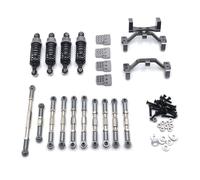 VVHKMSIL Amortiguador hidráulico de Metal, Soporte de Barra de Amarre Servo Compatible con C14 C24 B14 B24 HengLong FeiYu RC, Piezas de Coche(Dark Grey)