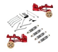 VVHKMSIL Amortiguador hidráulico, Mejora de Metal, Varilla de tracción para vehículo Completo, Compatible con Coche FMS 1/24 RC(Silver)