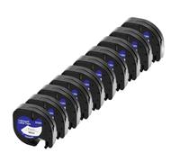 VVHKMSIL Cape LT 10pk 12 mm Compatible con Etiqueta Maker LT100H LT100T Funciona con 91201 91331 12267 91200 91202 Cintas DE Lata(Black on White)