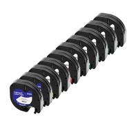 VVHKMSIL Cape LT 10pk 12 mm Compatible con Etiqueta Maker LT100H LT100T Funciona con 91201 91331 12267 91200 91202 Cintas DE Lata(5Mixed Colors)