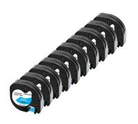 VVHKMSIL Cape LT 10pk 12 mm Compatible con Etiqueta Maker LT100H LT100T Funciona con 91201 91331 12267 91200 91202 Cintas DE Lata(Black on Blue)