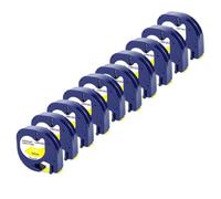 VVHKMSIL Cape LT de 12 mm Compatible con la Impresora de Etiqueta LT100H Funciona con 91201 91331 91221 12267 91202 91200 Tapas de Etiqueta 10pk(Black on Yellow)