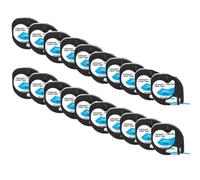 VVHKMSIL Cetas de Etiqueta de plástico de plástico de 20pk Black On White es Compatible con LT-100H Label Machine Works con EVA LT100H Impresora Case 91201(Black on Blue)