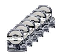VVHKMSIL Cinta Compatible de 12 mm LK-4WBN La Cinta de la Etiqueta Funciona con LW-300 LW-400 LW-600P LW-700 Etiquetas Reemplaza SS12KW(6PK)