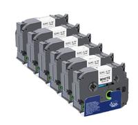 VVHKMSIL Cinta Compatible de 18 mm 6pk 10pk tzes241 Negro en Blanco Adhesivo Fuerte para Fabricante de Etiquetas Compatible con Etiquetas TZE S241(6PK)