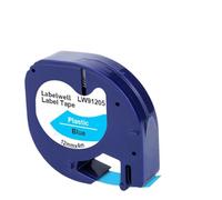 VVHKMSIL Cinta de Etiqueta Compatible con 10pcs 91201 12267 91200 91202 91203 91204 91205 para la Impresora de Fabricantes de Etiquetas LT-100H LT-100T(Black on Blue)