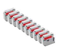VVHKMSIL Cinta de Etiqueta de 10pk de 12 mm Compatible con MK 231 M-K231 MK231 631 131 Los Modelos Funcionan con impresoras de Etiqueta PT-70 PT-80(Black on Red)