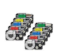 VVHKMSIL Cinta de Etiqueta de 10pk de 12 mm Compatible con Varios Modelos XR-12WE XR-12X XR-12RD XR-12BU XR-12YW XR-12GN(Mixed Color)