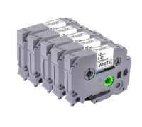 VVHKMSIL Cinta de Etiqueta Negra sobre Blanca 12 mm x 8m Compatible con Suministros de Impresora PT D210 PT H110 PT D600 PT D400AD para el número de Pieza TZE 231(5 Pcs)