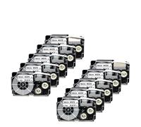 VVHKMSIL Cinta Etiquetas 18mm Compatible XR18WE Impresora Cinta para CWL300 KL120 KL430 KL750 Maquina Etiquetas Cinta Repuesto Multicolor(10PK Black on White)