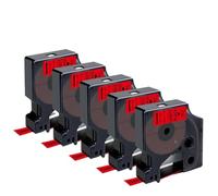 VVHKMSIL Cintas de Etiqueta Compatible Black on White Reemplazo para LM160 45013 D210 D1 Etiqueta Maker 12 mm 5pk 10pk 280(Black on Red)