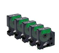 VVHKMSIL Cintas de Etiqueta Compatible Black on White Reemplazo para LM160 45013 D210 D1 Etiqueta Maker 12 mm 5pk 10pk 280(Black on Greem)