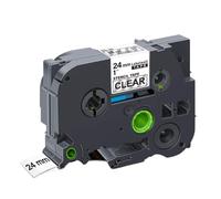 VVHKMSIL Clare la Cinta de Etiqueta Negra en Compatible Transparente con Las impresoras de Plantilla Ste-141 Ste-151 Ste-161(24mm)
