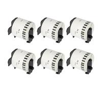 VVHKMSIL DK22205 Papel de Etiqueta 62 mm x 30.48m Compatible Continuo QL 800 QL580N QL700 QL1050N QL1115NWB QL 1100 QL 500 QL 560(6 pcs)