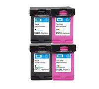 VVHKMSIL El Cartucho de Tinta para 652xl Funciona con Deskjet 1115 1118 2135 2136 2138 3635 3636 3835 Impresoras(2 Set)