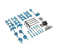 VVHKMSIL Grupo de dirección de Copa de dirección con Brazo oscilante Mejorado de Metal, Juego de 9 Piezas Compatible con Racing 1/14 LC12B1 EMB-1H-DTH-MTH(Sky Blue)