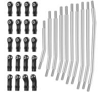 VVHKMSIL Juego de eslabones de Metal, Varilla de dirección de 313mm y 324mm con Kit de Extremo de Nailon Compatible con SCX10II 90046 1/10 Coche trepador de Control Remoto(313mm)