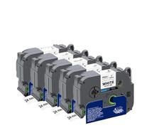 VVHKMSIL La Cinta de identificación Flexible de 5pk Compatible con 24 mm TZ para la Impresora de Etiquetas Funciona con TZEFX251 TZEFX651(Black on White)