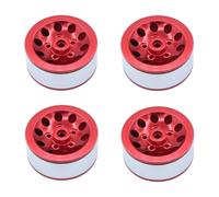 VVHKMSIL Llantas de Metal para Coche de Control Remoto, Llantas de Cubo de Rueda, Piezas de Mejora compatibles 1/16 C14 C24 B14 B24 B16 1/12 MN78 MN99S MND90(Red Rims)